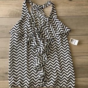 Black and white pattern blouse